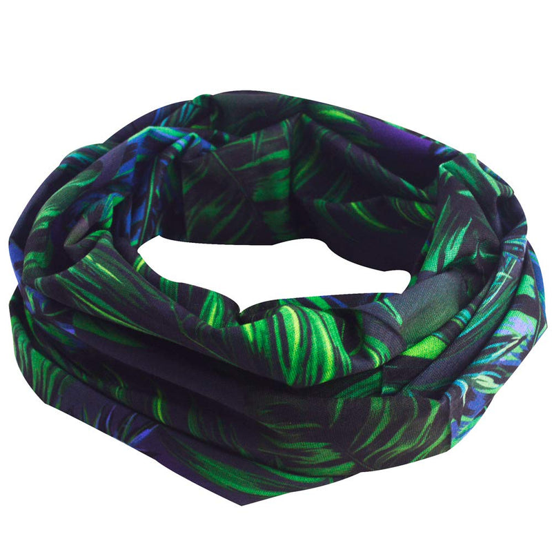 Obacle Neck Gaiter Face Mask Bandana for Dust Wind Sun Protection Seamless Tube Headband Bandana Thin Mask for Men Women for Motorcycle Riding Biker Fishing Cycling Running Sports Festival Raves Banana Leaf Green Purple - BeesActive Australia