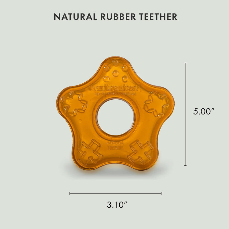 Natursutten Starfish Teether - Baby Teething Toys - Eco-Friendly Natural Rubber, PVC & 100% BPA-Free - Danish Design Baby Toys - Made in Italy Yellow - BeesActive Australia