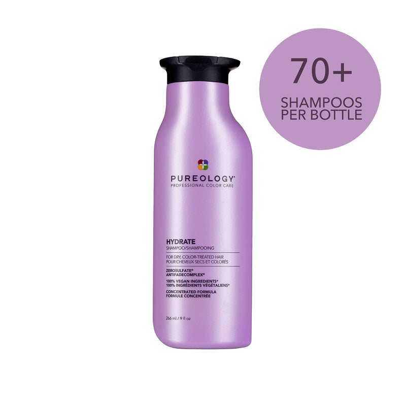 Pureology | Hydrate | Moisturising Shampoo | For Medium to Thick Dry, Colour Treated Hair | Vegan | 266 ml (Pack of 1) 266 ml (Pack of 1) - BeesActive Australia