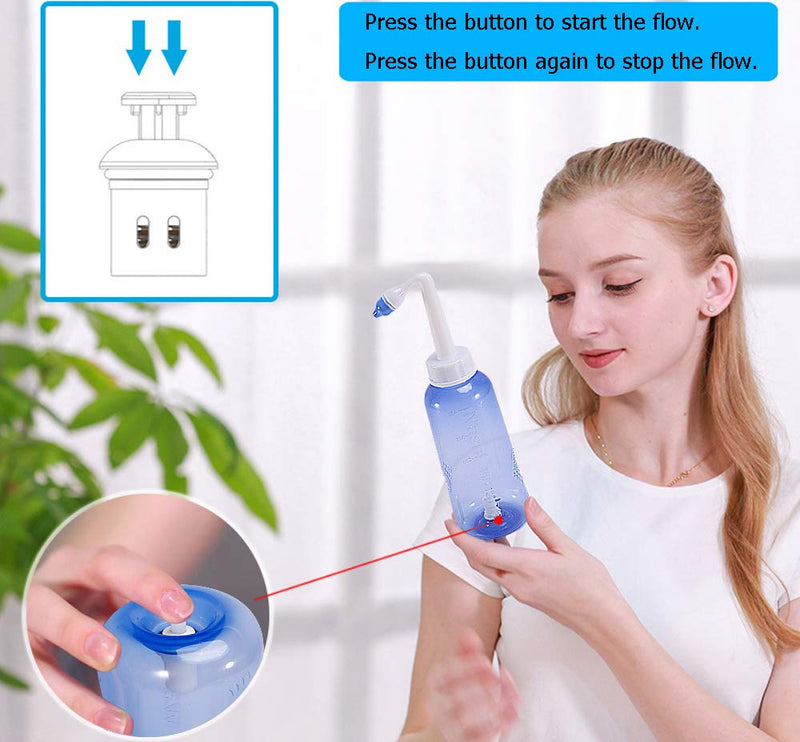 CROING - 40 x Sinus Rinse Mix + 1x Nasal Wash Bottle (300ml)+1 x Spray Bottle (50ml), Nasal Rinse Kit , Neti Pot , Nasal Irrigation - BeesActive Australia