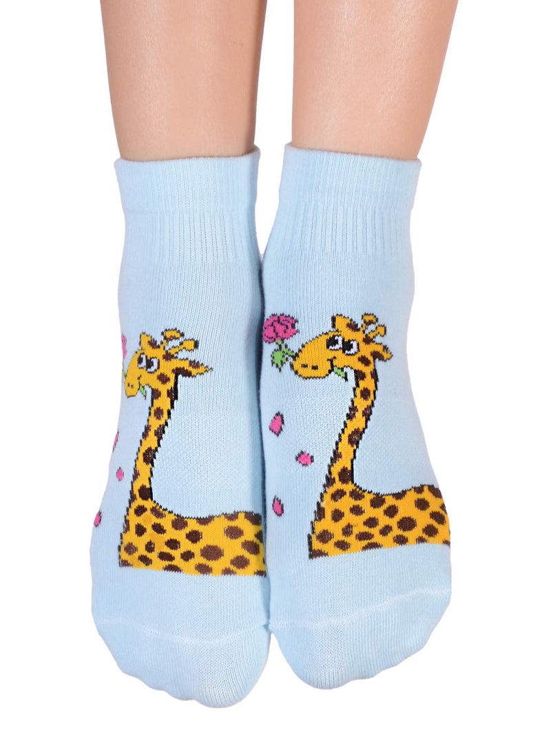 FOOTSIS Non Slip Grip Socks for Yoga, Pilates, Barre, Home, Hospital ,Mommy and Me classes "Giraffe" Large - BeesActive Australia