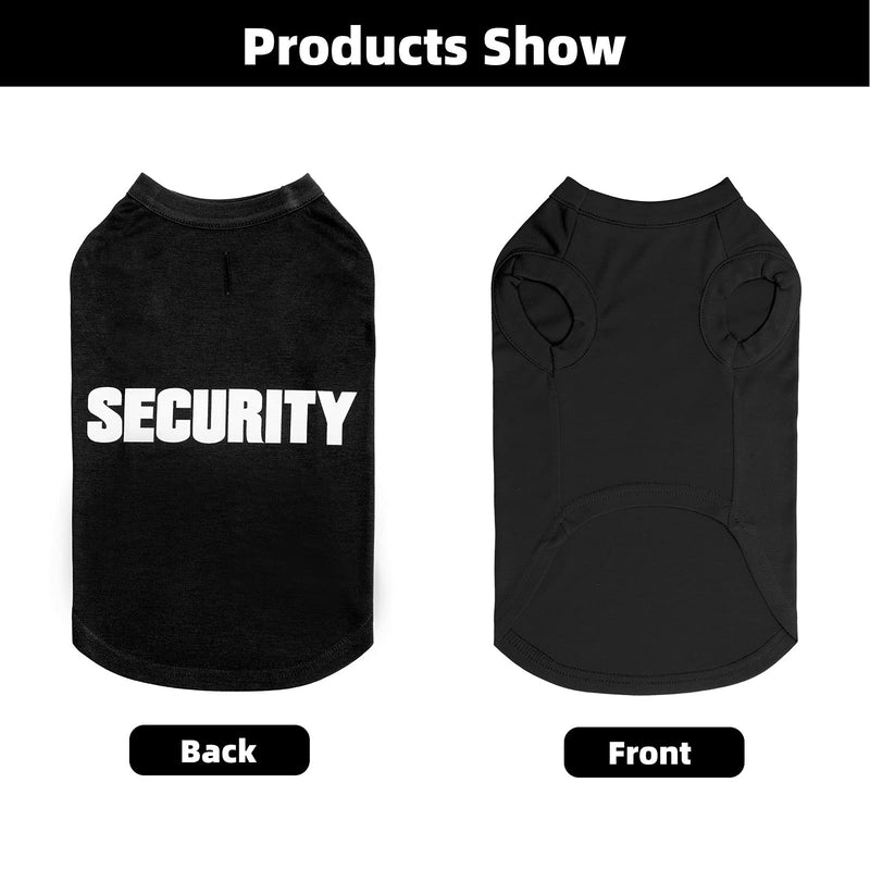 BINGPET Security Dog Shirt Clothes for Pet Puppy T-Shirts Dogs Costumes Cat Clothing Vest Large (Chest~21in) Black - BeesActive Australia