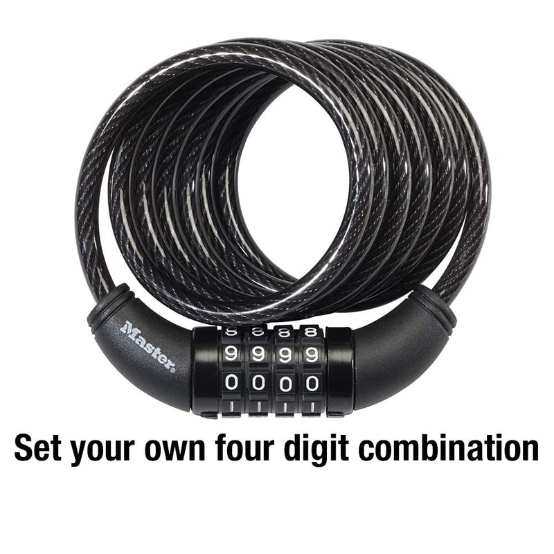 Master Lock 8114D Set Your Own Combination Bike Lock, 6 Feet Long, Black - BeesActive Australia