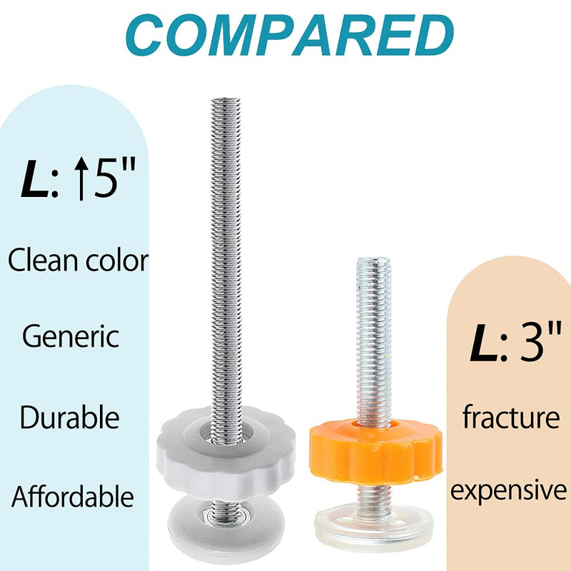 4Pcs Universal Baby Gate Threaded Spindle Rod, M8 (8mm) Replacement Bolt Part for Baby & Pet Pressure Mounted Safety Gates, Extra Long Baby Tension Gate Extender (White) White - BeesActive Australia