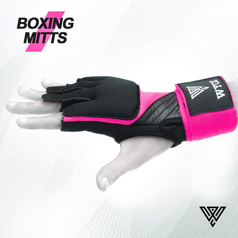 [AUSTRALIA] - WYOX Ladies Training Boxing Inner Gloves Gel Hand Wraps MMA Fist Protector Bandage Pink Small 
