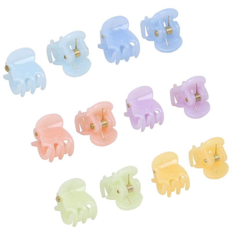TRIXES Set of 12 Hair Claws – Miniature Styling Grips Pin Clamps – 6 Assorted Pastel Colours - BeesActive Australia