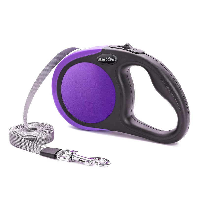 Heavy Duty Retractable Dog Leash-16ft Strong & Durable Walking Leash for S to L Dogs up to 45/115 lbs, Upgraded Lock System, Non Slip Grip, Tangle Free Small/Medium (Pack of 1) Purple - BeesActive Australia
