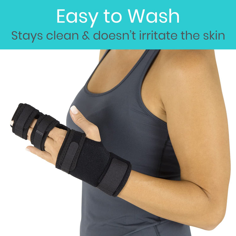 Vive Dual Trigger Finger Splint - Hand Support -Immobilizer For Middle, Pinky, Metacarpal And Ring Fingers - Straightening Braces For Contractures And Broken Fingers And Arthritis - For Men And Women Black - BeesActive Australia