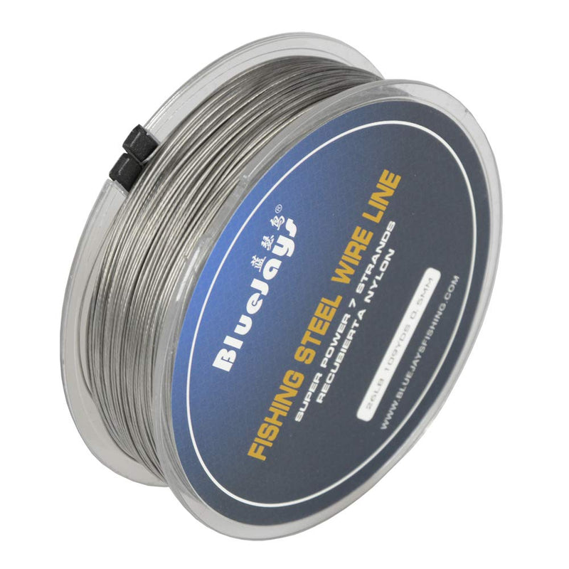 LOTITONG 100 Metres 0.5mm 26lb Fishing Steel Wire Lines max Power 7 Strands Super Soft Wire Lines Cover with Plastic Waterproof Lead line - BeesActive Australia