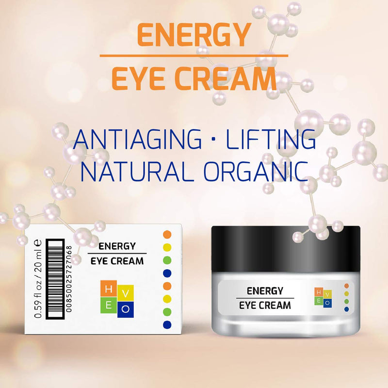 HE-VO Energy Eye Cream | Anti-Wrinkle Eye Cream for Dark Circles & Under Eye Bags | Hydrolyzed Silk Peptides | 0.67 Oz - BeesActive Australia