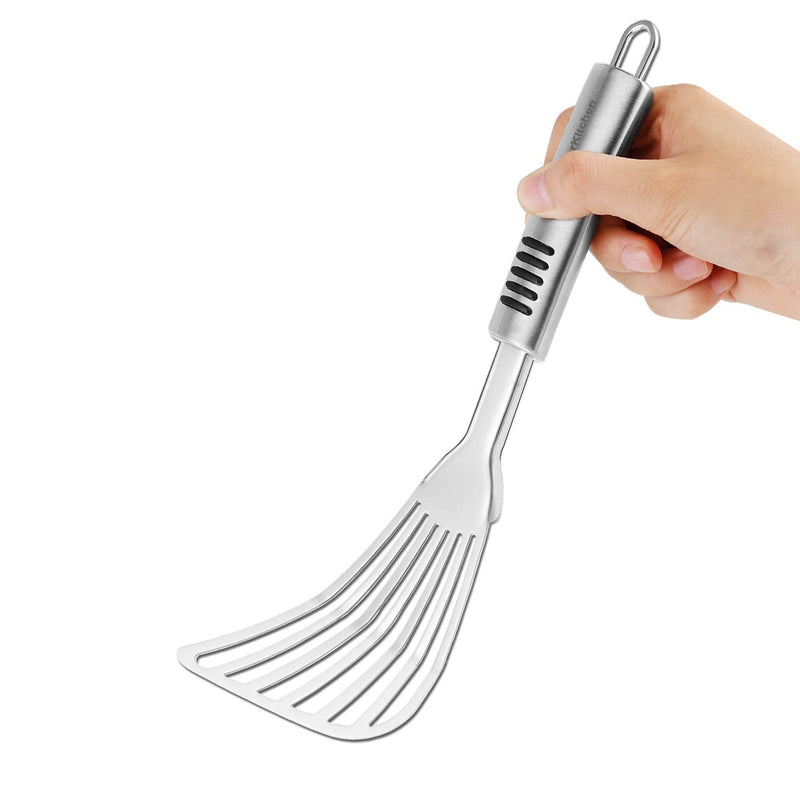 Premium Fish Spatula - Rust-Resistant Stainless Steel, Non-Slip Handle, Ideal for Grilling, Frying, Turning and Flipping Fish, Meat, Eggs, and More - Ergonomic Design for Perfect Results - Set of 2 - BeesActive Australia