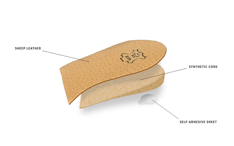 1 x Heel Raise, Heel Lift Elevator, Heel Pad, Orthotic Wedge, Many Widths and Heights, Leather Cover, Kaps Topmed Plus, Supplied to NHS, 1 Piece (Height 10 mm / 0.4 inch - Size S) height 10 mm / 0.4 inch - size S - BeesActive Australia