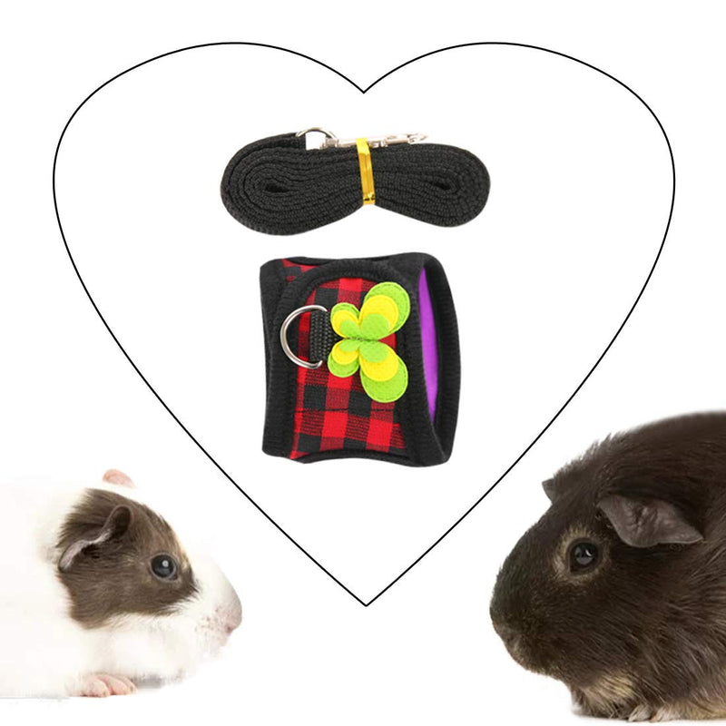 Hand Made Harness for Hamster Rats Iguana Bearded Dragon Baby Ferret Soft&Adjustable Small Red - BeesActive Australia