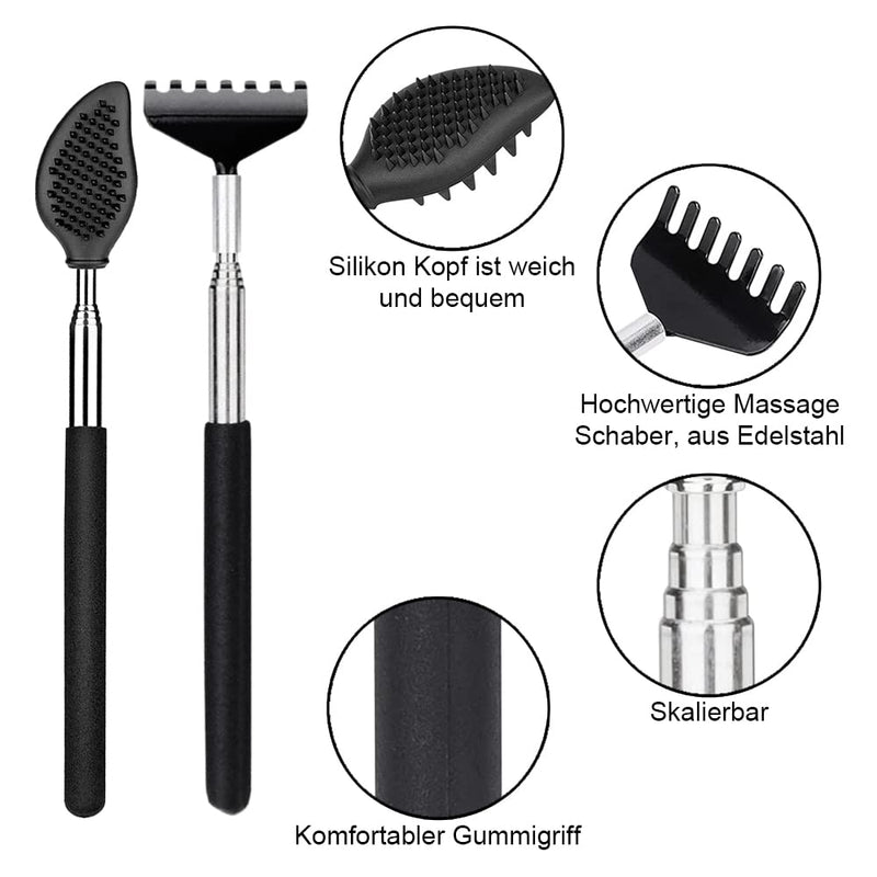 LdawyDE Back Scratcher, 2 Pack Telescopic Back Scratchers for Men Women Portable Backscratcher, Smooth Scratching Head, Non-Slip Handle, Safe Practical - BeesActive Australia