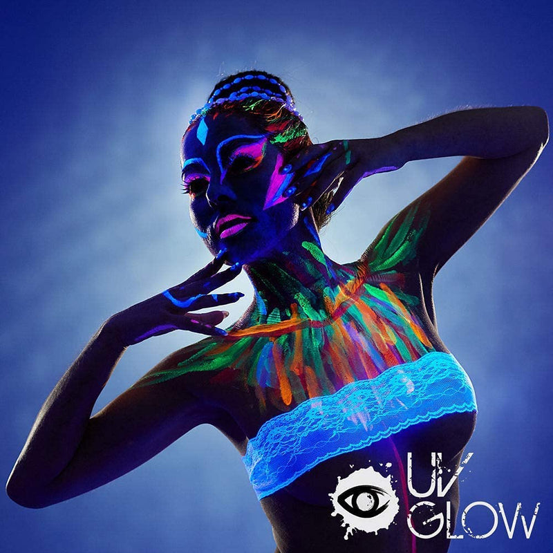 UV Glow Blacklight Face and Body Paint 0.34oz - Set of 6 Tubes - Neon Fluorescent - BeesActive Australia