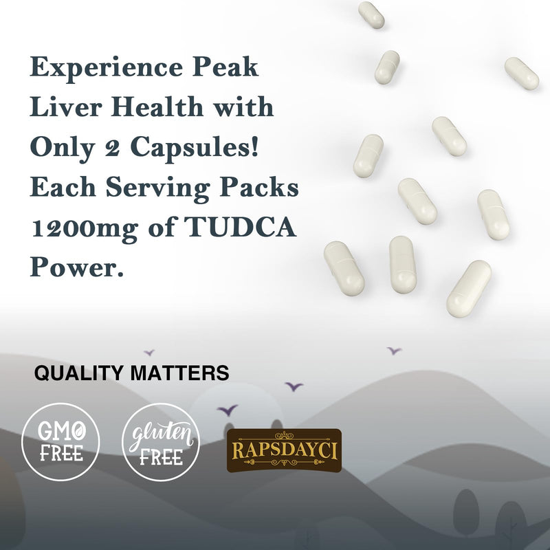 Ultra Strength TUDCA (1200mg Per Serving), 60 Capsules - Tauroursodeoxycholic Acid, Liver Support Supplement, Enhances Proper Bile Production, Boosts Digestion and Immune System Support Pack of 1 - BeesActive Australia