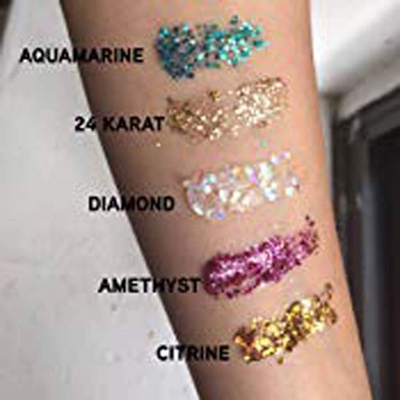 WUNDER2 GLITTER GELLY Long Lasting Glitter Gel - Face, Eye and Body Glitter Makeup, Diamond Color 0.05 Fluid Ounce - BeesActive Australia
