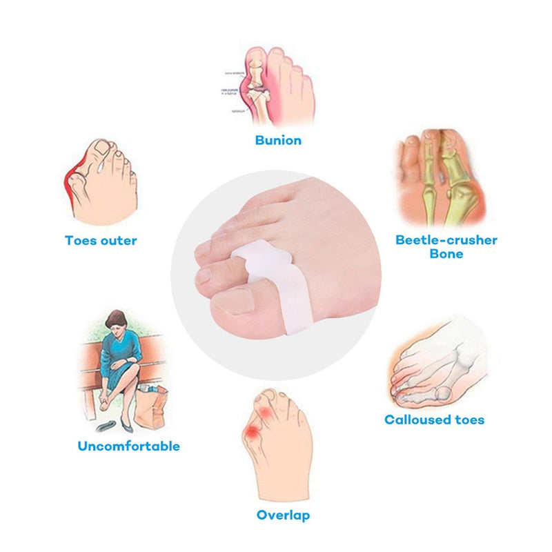 PEDIMEND Silicone Gel Toe Separator With 2 Holes | Toe Separator For Overlapping Toes | Bunion Protector | UNISEX | Foot Care (Double Loop Toe Separator, 1PAIR - 2PCS) Double Loop Toe Separator 1 Pair (Pack of 1) - BeesActive Australia
