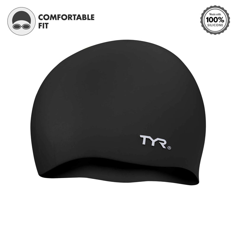 TYR Wrinkle Free Silicone Cap Black - BeesActive Australia