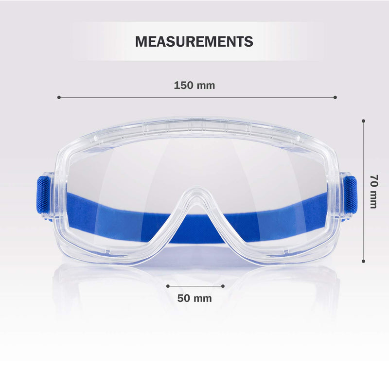 NOVETE Safety Goggles (Pack of 2), Anti-fog & Anti-scratch Coating, Protective Eyewear Safety Glasses, Adjustable Headband, Wide-Vision Clear Lens, Splash UV Eye Protection - BeesActive Australia