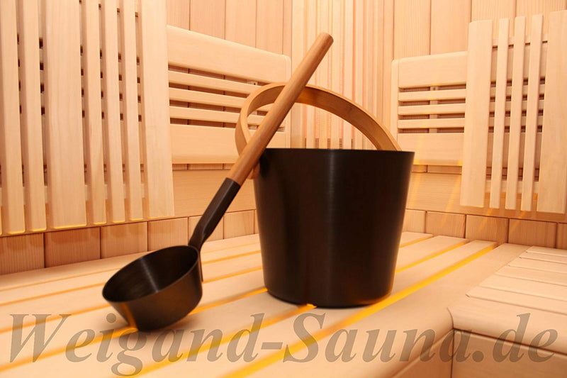 Rento - Design Sauna ladle - Aluminium and heat treated bamboo, tar brown, 43 cm [215765] Charcoal - BeesActive Australia