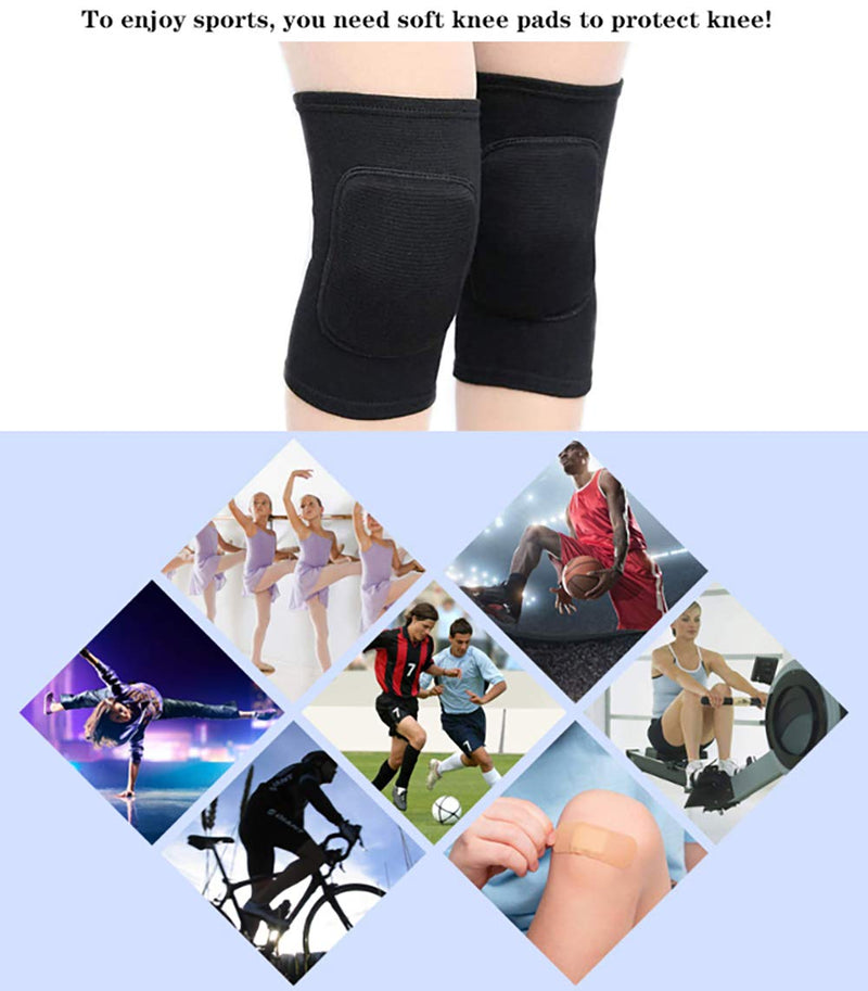 YICYC Volleyball Knee Pads for Dancers, Soft Breathable Knee Pads for Men Women Kids Knees Protective, Knee Brace for Volleyball Football Dance Yoga Tennis Running Cycling Workout Climbing Black Medium - BeesActive Australia
