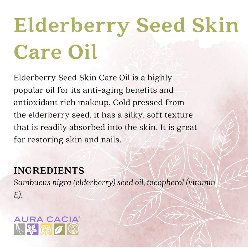 Aura Cacia Elderberry Seed Skin Care Oil | GC/MS Tested for Purity | 30 ml (1 fl. oz.) - BeesActive Australia