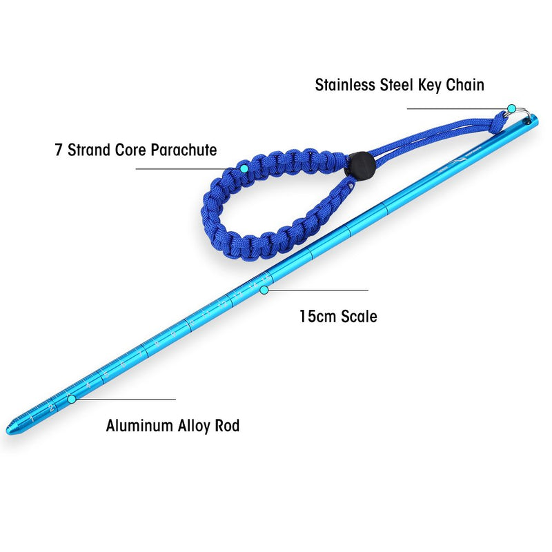 [AUSTRALIA] - Diving Stick, 34cm Aluminum Alloy Noise Maker Rod Pointer with Adjustable Wrist Lanyard Accessories Royal Blue 