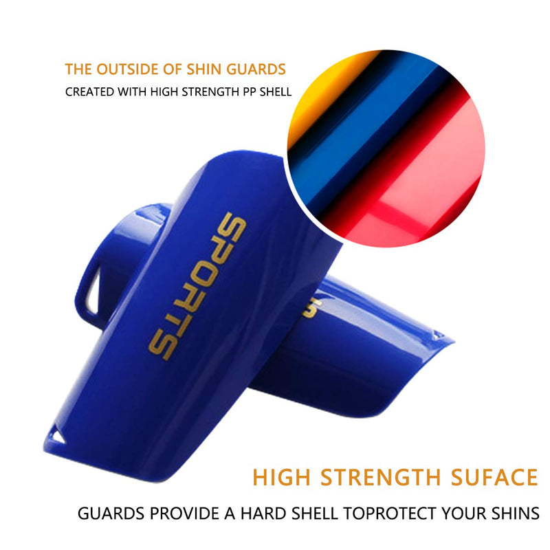 Soccer Shin Guards for Kids Youth, Shin Guard and Shin Guard Sleeves for Boys and Girls for Football Games EVA Cushion Protection Reduce Shocks and Injuries A-Blue Large - BeesActive Australia