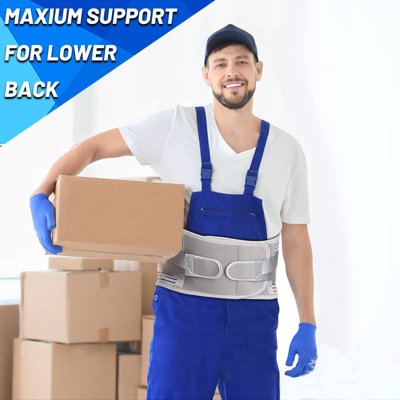 Back Support Belt Add Lumbar Pad for Men & Women, Back Brace with 6 Stays and Lower Back Pain Relief Removable, Breathable Anti-skid lumbar support belt for Herniated Disc, Sciatica, Scoliosis Medium(Fit waist:30"-37") - BeesActive Australia