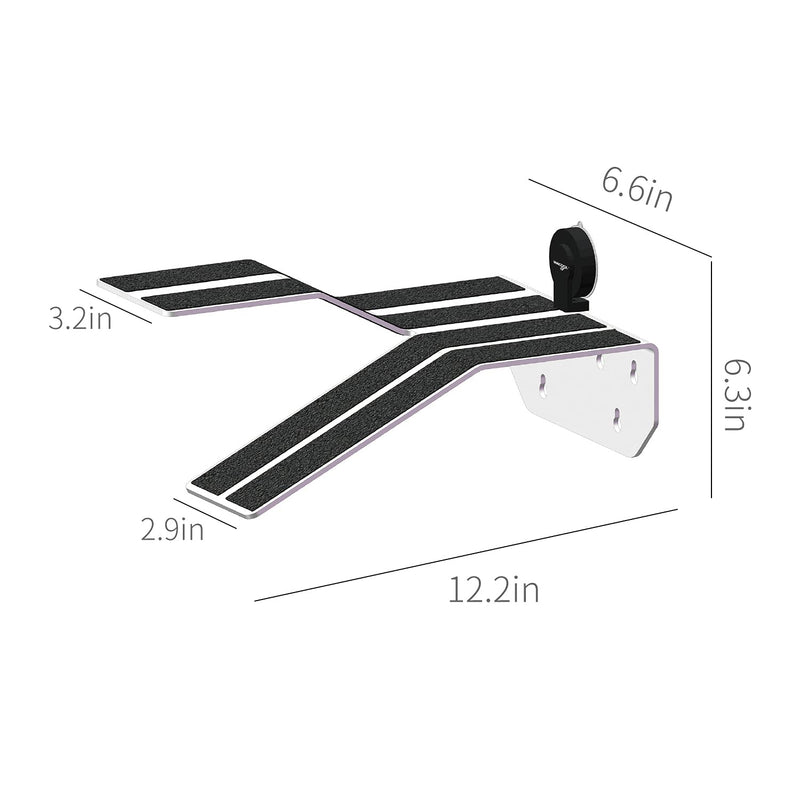 WACOOL Acrylic 3 in 1 Turtle Dock with Ramp & Diving Platform, Deluxe Turtle Platform Ramp for Turtle Resting Climbing Diving with Suction Cup Small(7.68" x 3.34" x 2.36") - BeesActive Australia