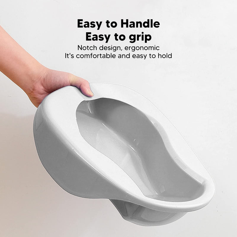 Alomejor Nursing Bedpan, Plastic Bed Pans Heavy Duty Urinal Slipper Bedpan with Lid for Elderly Bed Bound Adults White - BeesActive Australia