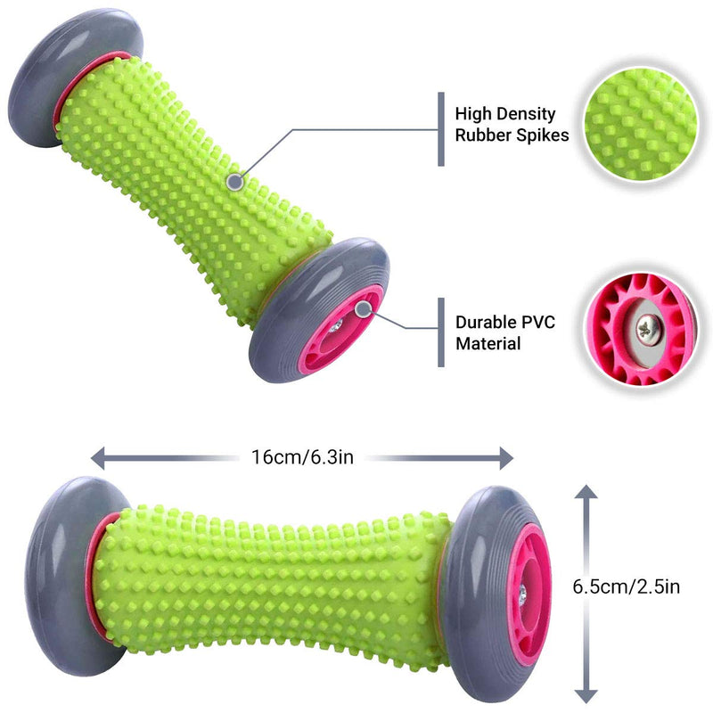 ROMIX Foot Massage Roller, Deep Tissue Trigger Point Muscle Roller Stick to Relieve Pain and Stress Plantar Fasciitis Recovery Therapy Tool Foot Massager for Tight Muscles, Feet, Hands, Arms, Legs Lime - BeesActive Australia