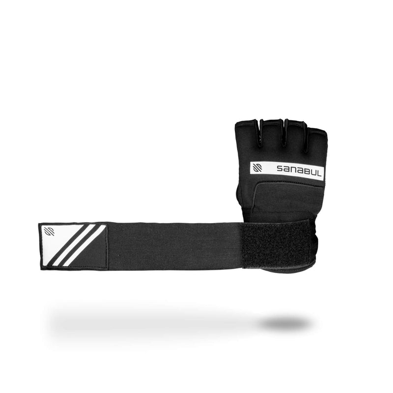 Sanabul New Gel Quick Hand Wraps Boxing Kickboxing MMA Muay Thai Black/White S/M - BeesActive Australia