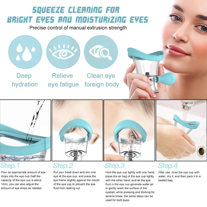 zalati Eye Wash Cup Eye Bath Cleaner Bottle Container for Eye Care Cleaning Tool - Blue - BeesActive Australia