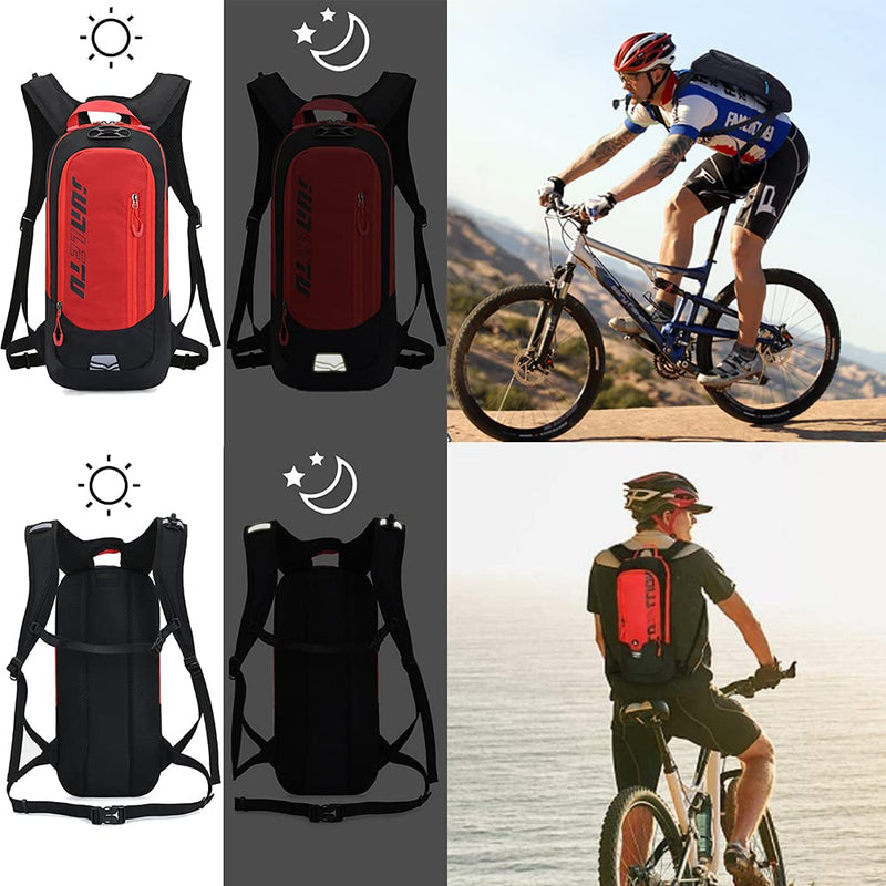 Clape Hydration Backpack with 2L Water Bladder, Small Mountain Bike Backpack Nylon Water Pack Lightweight Bicycle Daypack for Running, Hiking, Cycling, Camping OT04-Rose Red - BeesActive Australia