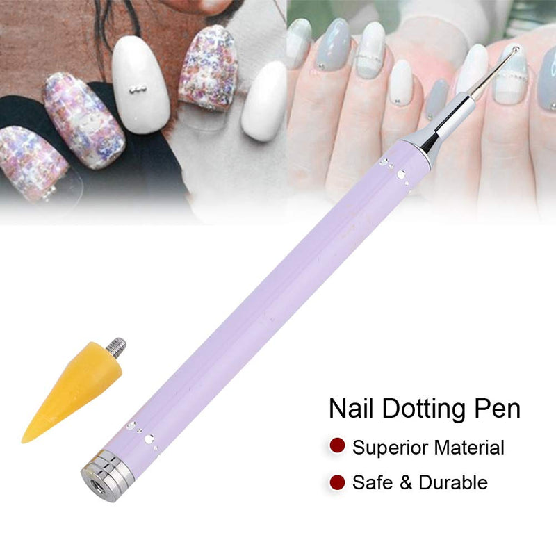 Dotting Pen Dual Ended Drawing Painting Pen Nail Wax Stone Picker Manicure Tool for Nail Art(Purple) Purple - BeesActive Australia