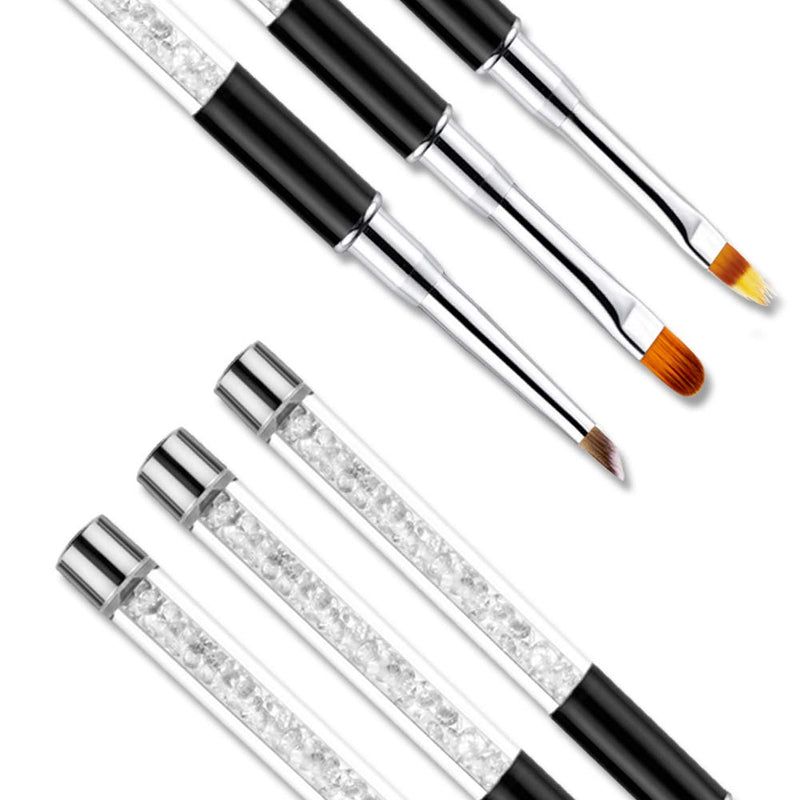 DANNEASY 3Pcs Acrylic Nail Art Brush Set Ombre Brush For Gel Nails UV Gel Polish Gradient Color Tips Manicure Polish Drawing Pen Tools Kit 1 - BeesActive Australia