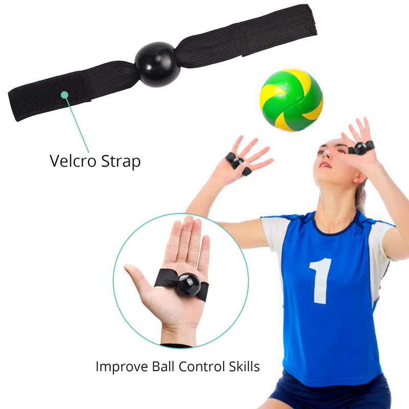 VINTEAM Volleyball Training Equipment Aid, Volleyball Serve Trainer Solo Practice Trainer Kit for Serving, Setting, Spiking & Arm Swing Black with volleyball setting straps - BeesActive Australia
