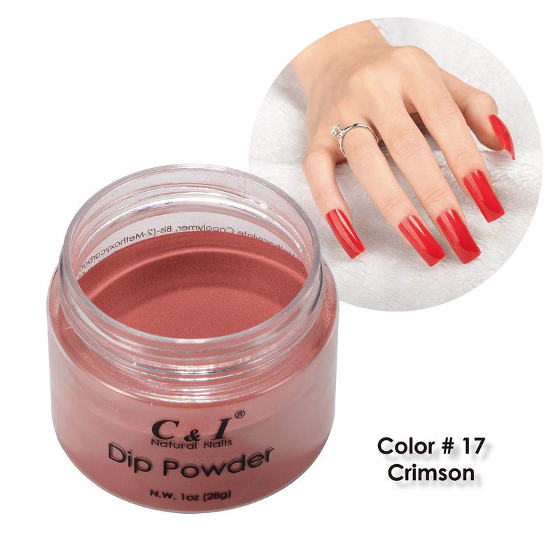 C & I Dipping Powder Color No.017 Crimson Red Color System - BeesActive Australia