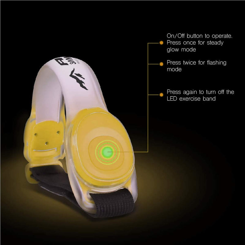 3AMGO Reflective Outdoor Running Light - High Visibility Outdoor Exercise Safety Light Running Jogging Walking Cycling Hiking Camping Gear & Equipment Weather Resistant Easy to Use (Twin Pack) Cyber Yellow - BeesActive Australia