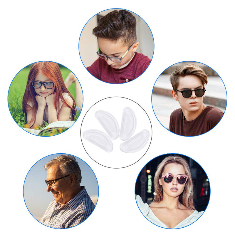 60 Pairs Eyeglass Nose Pads, Anti-Slip Eyeglass Pads Adhesive Nose Pad Glasses Transparent Soft Silicone Nose Pads for Glasses Spectacles - BeesActive Australia