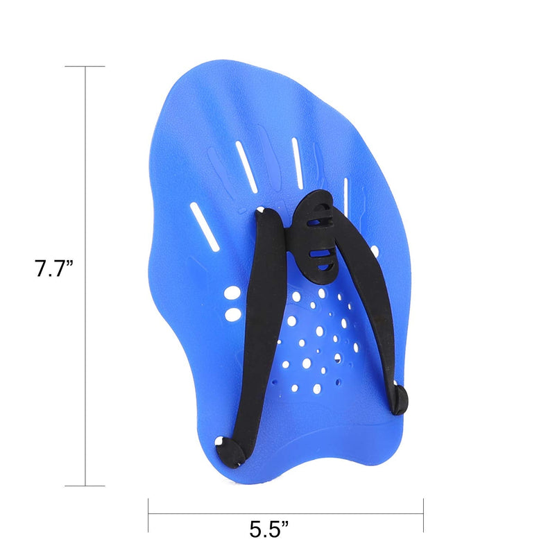 GASHER Contoured Swim Hand Paddles Swimming Training Paddles with Adjustable Straps Swimming Fins Blue - BeesActive Australia