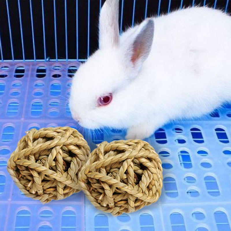 Small Animal Ball Toy, Rabbit Activity Toy, Small Animal Chew Toys Grass Ball for Hamsters Gerbils Bunny Rabbits Guinea Pigs 15 Pcs - BeesActive Australia