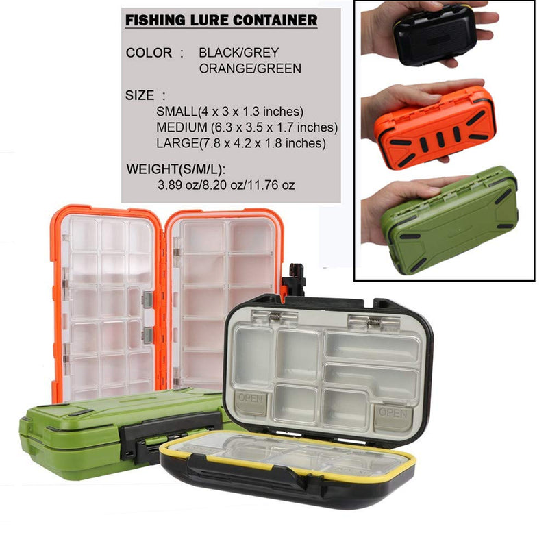 Goture Waterproof//2-sided//Fishing-Lure-Boxes-Bait,Small-Case, Mini-Box Storage Containers Large/Orange - BeesActive Australia