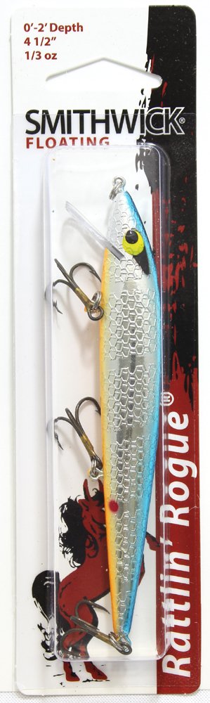 [AUSTRALIA] - Smithwick Lures Floating Rattlin' Rogue Fishing Lure Chrome/Blue Back/Orange Belly 