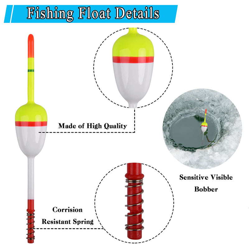 JSHANMEI 10 Pieces Wood Slip Bobbers Fishing Floats and Bobbers Fishing Floaters Spring Slip Bobbers Fishing Float Accessories for Catfish Trout Panfish Walleyes Fishing 1.57in X 5.63in - 10pcs - BeesActive Australia