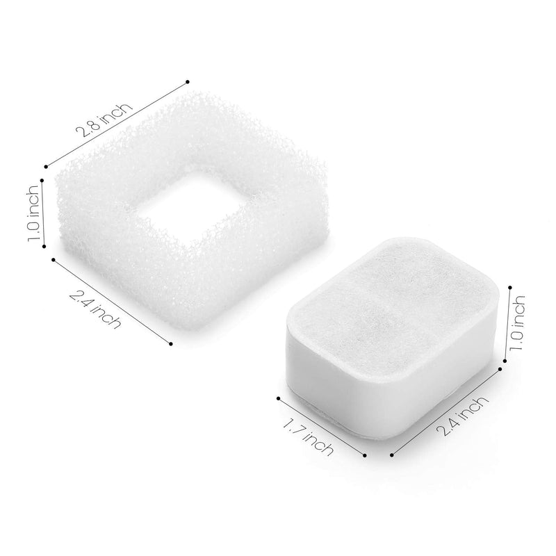 iPettie Tritone/Fiumi Ceramic Pet Lotus Pet Water Fountain Replacement Filters 8 Carbon Filters and 4 Foam Filters - BeesActive Australia