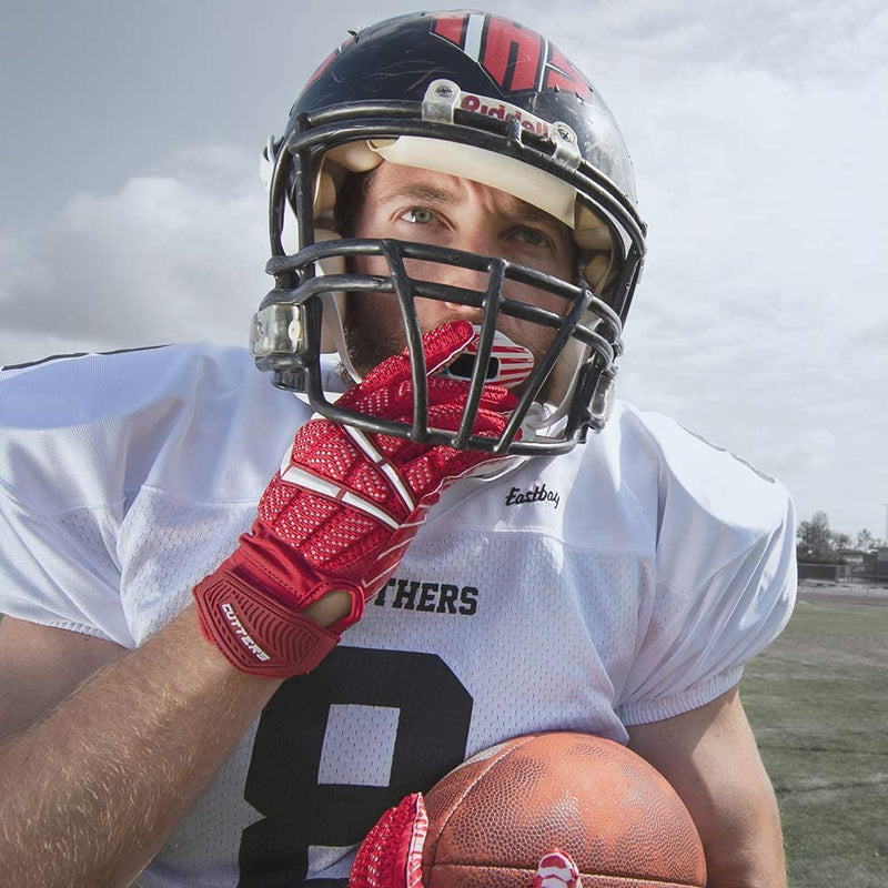 Cutters Gamer Padded Football Glove for Lineman and All-Purpose Player. Grip Football Glove. Youth & Adult Sizes Gamer 4.0 (NEW) Large Black 4.0 - BeesActive Australia