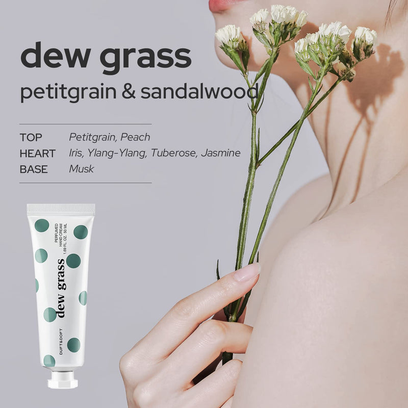 DUFT&DOFT Hand Cream for Dry Cracked Hands –Iris, Tuberose, and Sandalwood Scented Lotion - Moisturize Dry Skin and Repair Damaged Skin – Dew Grass Perfumed Hand Cream, 1.69oz. Sandalwood,Vanilla - BeesActive Australia